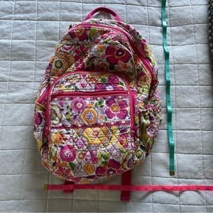 Vera Bradley backpack in Bouncing Bouquet print large school bag orange green